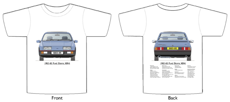 Ford Sierra XR4i 1983-85 T-shirt Front & Back